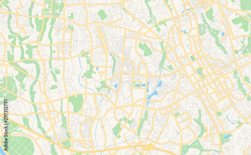 Printable street map of Tsukuba, Japan © netsign