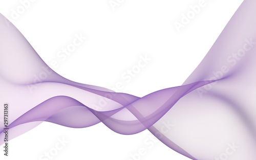 Abstract wave. Scarf. Bright ribbon on white background. Abstract smoke. Raster air background. 3D illustration