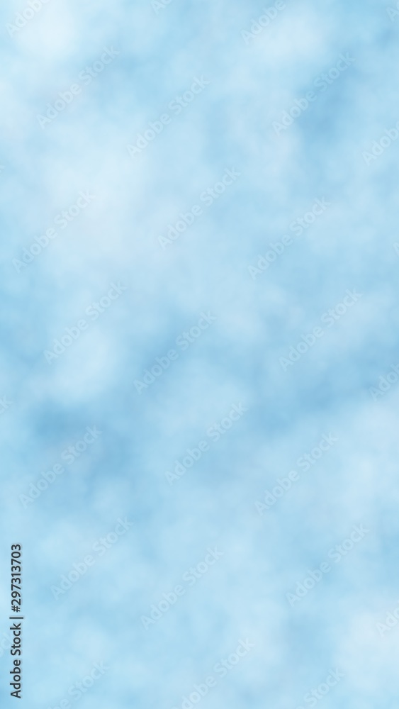 Background of abstract white color smoke isolated on blue color background. The wall of white fog. 3D illustration