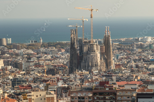 Construction of Sagrada Família in Barcelona, Spain