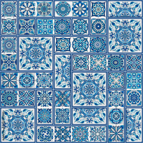 Ornate floral seamless texture, endless pattern with vintage mandala elements.