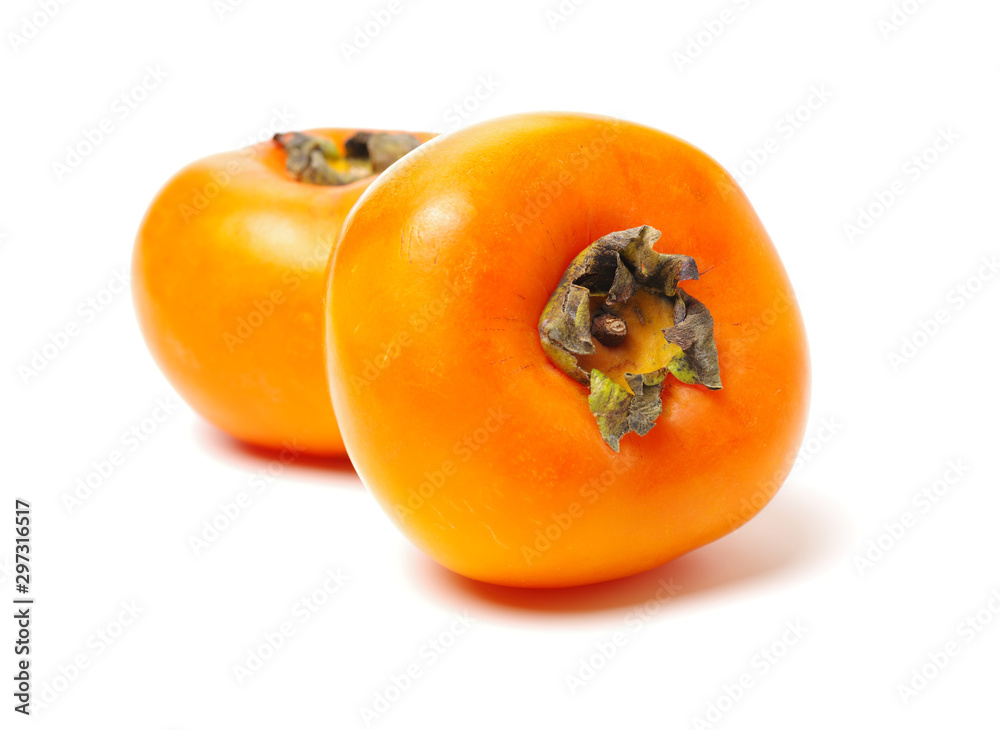 persimmon on a white background persimmon on a white background