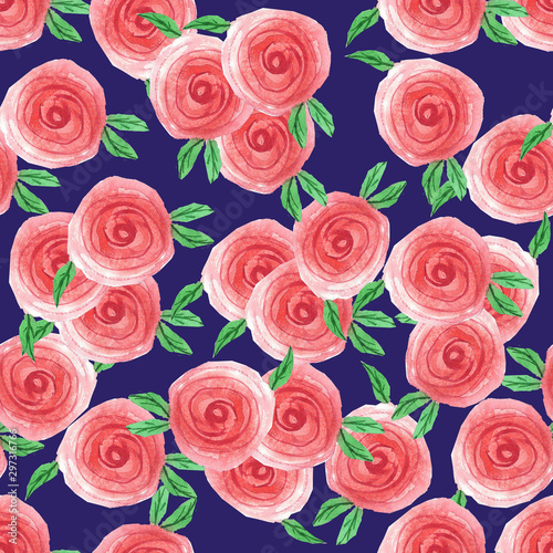 Abstract elegance seamless pattern with bright floral color background.