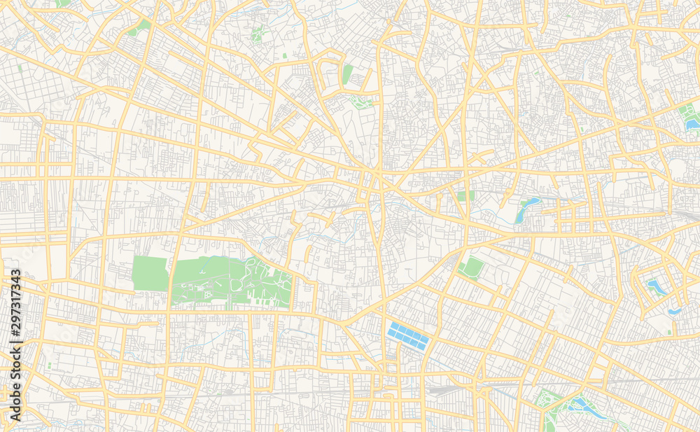 Printable street map of Nishitokyo, Japan
