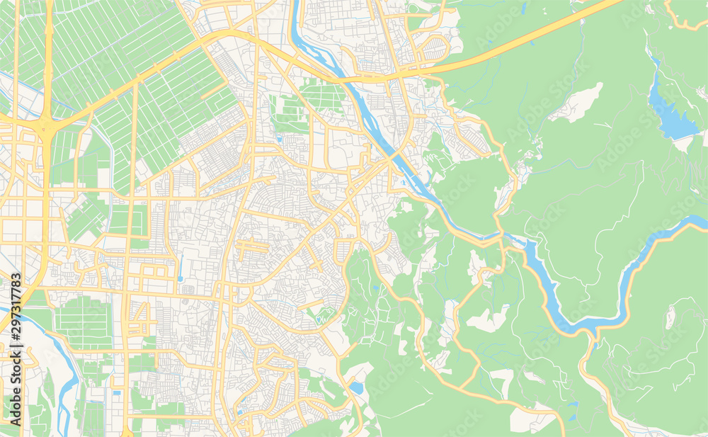 Printable street map of Uji, Japan