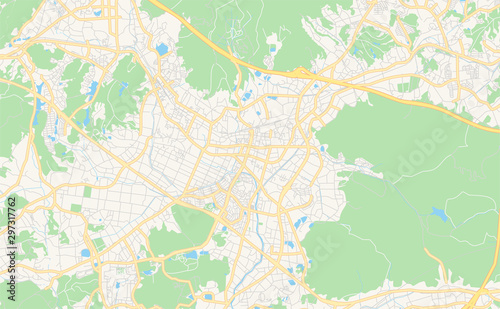Printable street map of Higashihiroshima, Japan © netsign