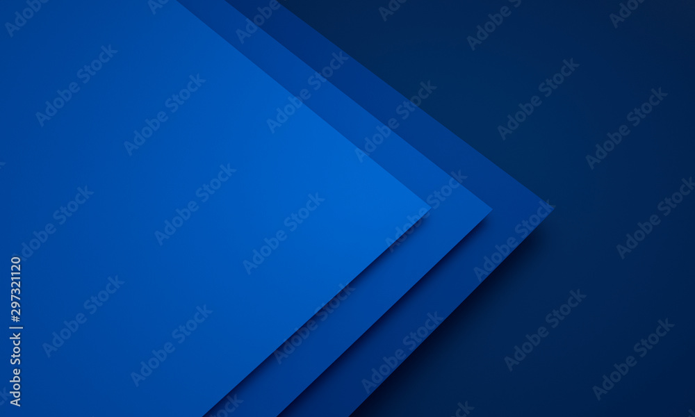 Mockup of blue cards - 3D illustration	 - obrazy, fototapety, plakaty 