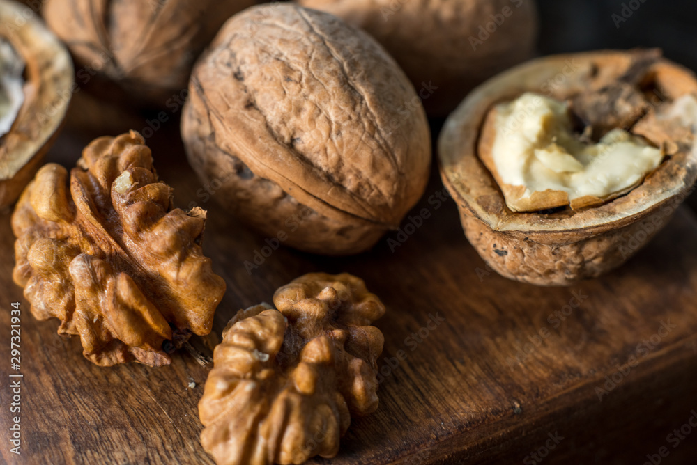 healthy walnuts on wooden background healthy walnuts on wooden background