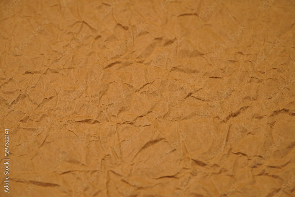 Brown crumpled packaging paper background texture. Kraft Paper Coarse.  Wrinkled paper bag Stock Photo | Adobe Stock