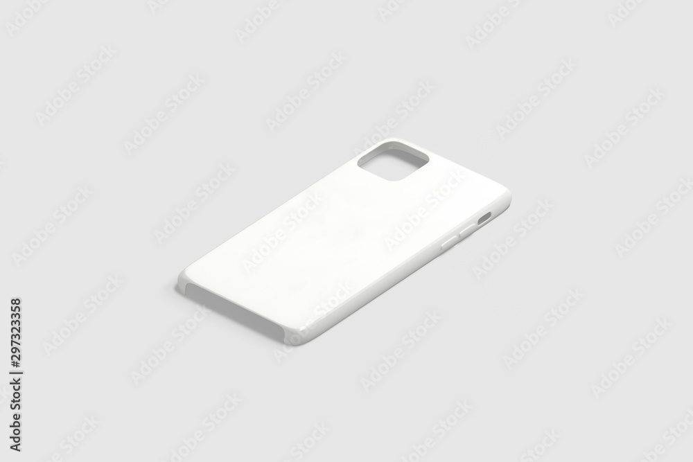 Blank white phone case mockup, isolated on gray Blank white phone case mockup, isolated on gray