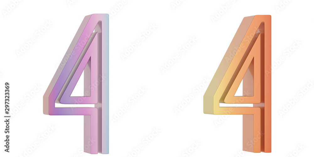 Colorful metallic 3D number Isolated on white background. 3d illustration Colorful metallic 3D number Isolated on white background. 3d illustration