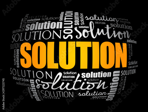 SOLUTION word cloud collage, business concept background
