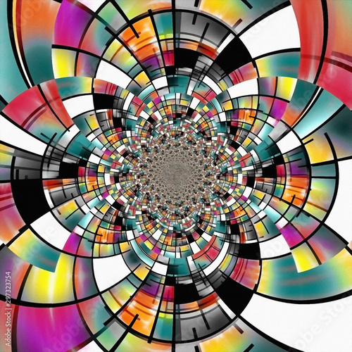 Geometric fractal in vivid colors