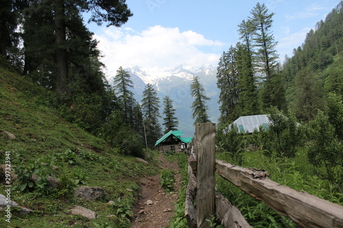 Beautiful Parvati Valley with Mountains view, Kasol, India photo