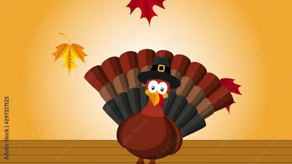 happy thanksgiving celebration with turkey