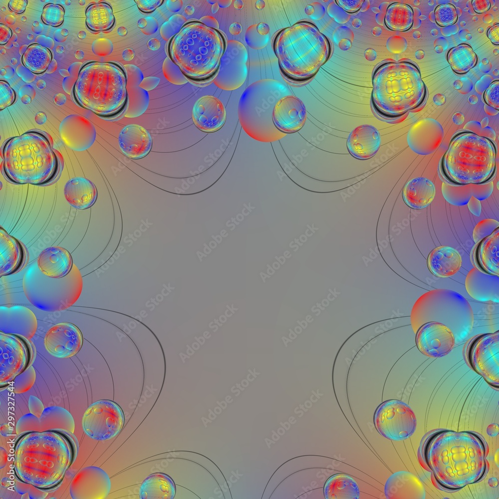 Cool bubbles background. Fresh air, and perspective space background. Abstract illustration.	