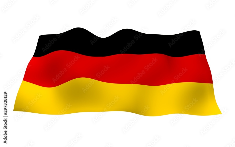 Flag of Germany. Wide format 3D illustration. State symbol of the Federal Republic of Germany. 3D rendering Flag of Germany. Wide format 3D illustration. State symbol of the Federal Republic of Germany. 3D rendering