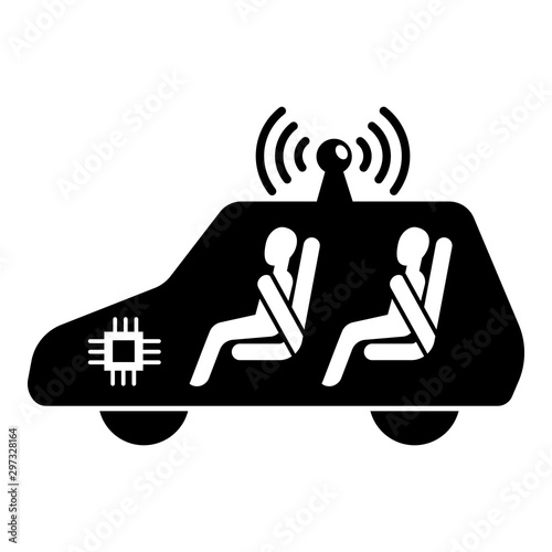 Test driverless car icon. Simple illustration of test driverless car vector icon for web design isolated on white background