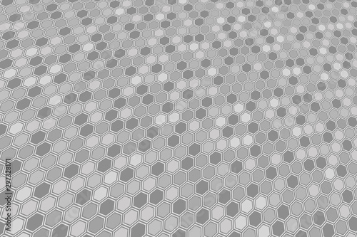 Abstract gray hexagonal background. Hexagonal cell texture.
