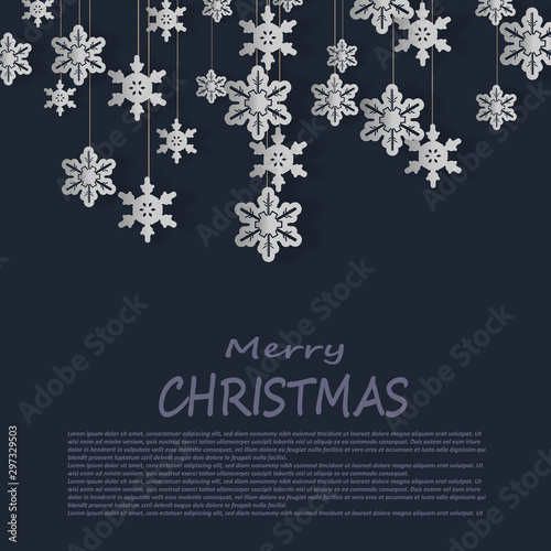  Vector christmas & New Year background paper cut for greeting card design, calendar illustration.Santa on night sky in city town paper art Winter background. Christmas season paper cut style illustra