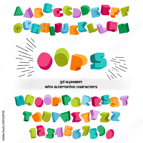 Colorful fun font like toy bricks.