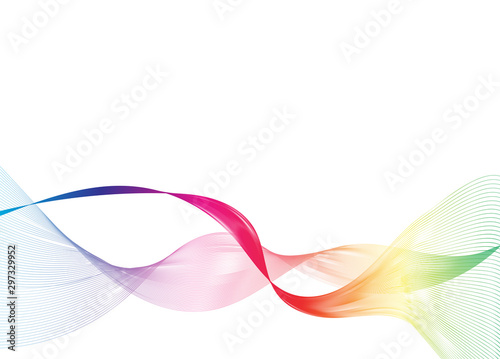 Abstract colorful wave line flowing isolated on white background for design elements in concept technology, music, science, A.I.