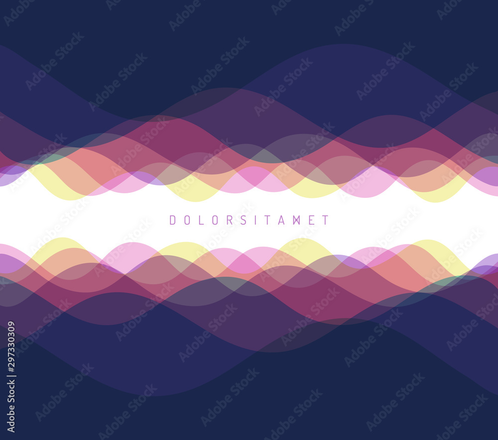 Sound waves. Abstract wavy background with dynamic effect. Modern screen design for mobile app and web. 3d vector illustration for brochure, banner, flyer or presentation.