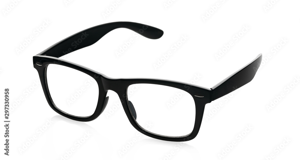 glasses in black frame