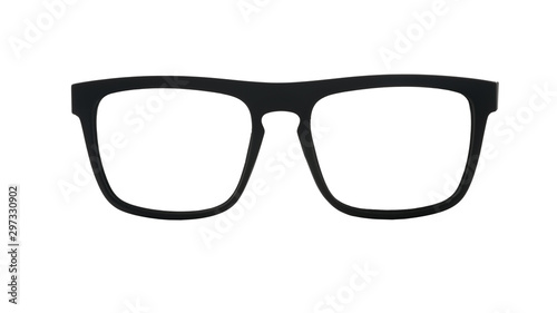 glasses in black frame photo