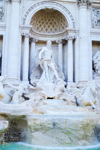 Amazing Trevi fountain sculpture in Rome, Italy. photo