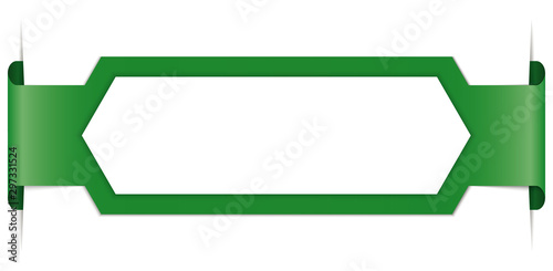 green banner with place for text