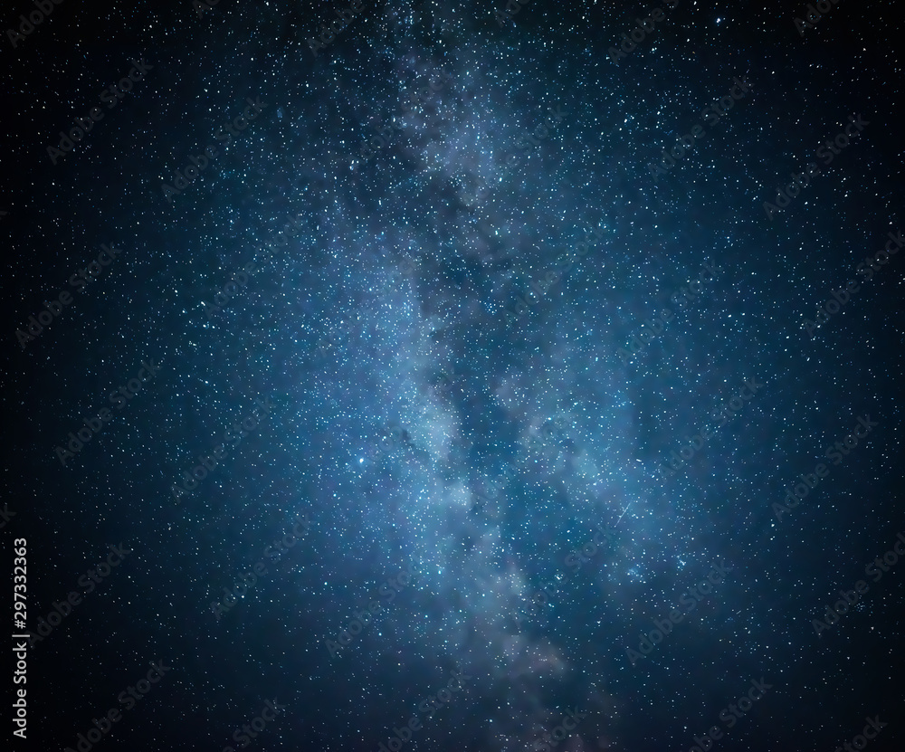 Night starry sky. Stars in the dark night sky. Milky Way galaxy.