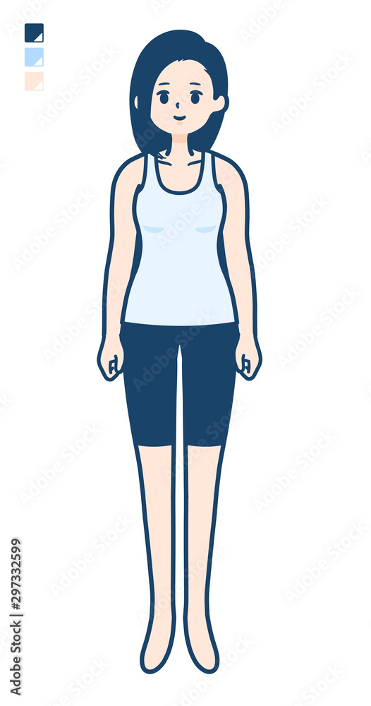 simple tank top woman_full-length simple tank top woman_full-length