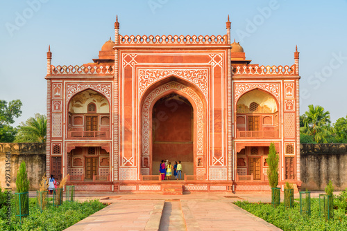 Red sandstone building at the Tomb of Itimad-ud-Daulah