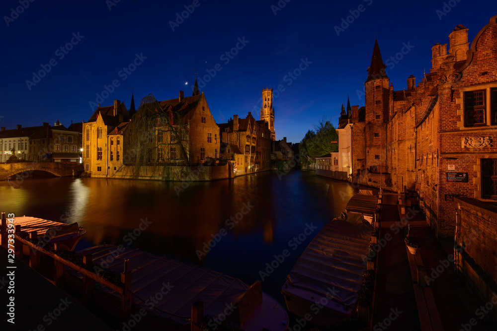 Bruges Belgium Night View