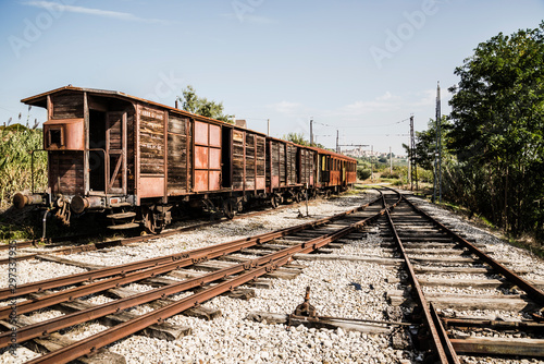 Dismissed old train in Abruzzo Region, Italy