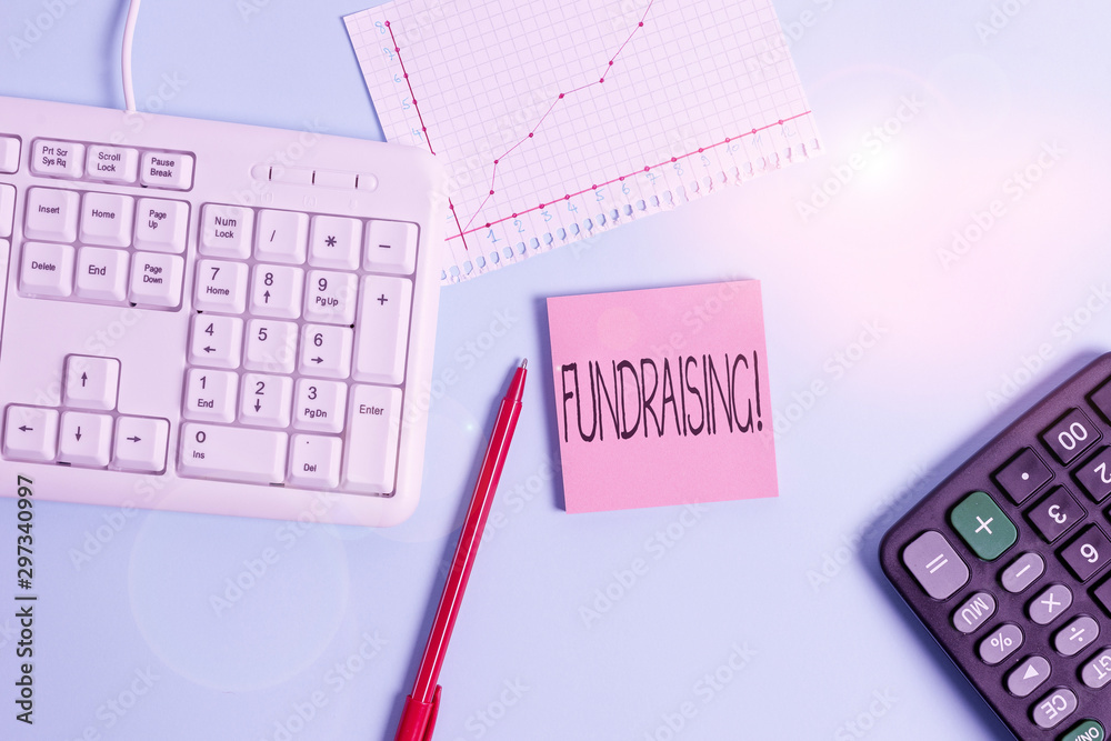 Word writing text Fundraising. Business photo showcasing seeking to generate financial support for charity or cause Paper blue desk computer keyboard office study notebook chart numbers memo Word writing text Fundraising. Business photo showcasing seeking to generate financial support for charity or cause Paper blue desk computer keyboard office study notebook chart numbers memo