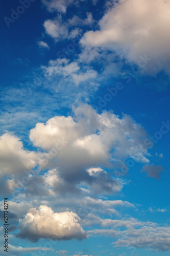 Blue sky with white clouds as a backdrop