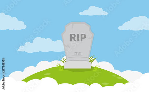 Grave flat icon background vector