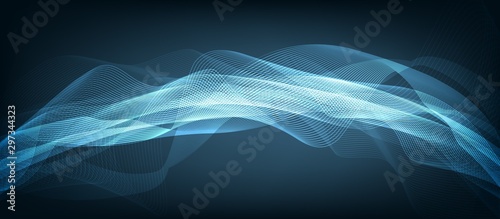 Curve Blue Digital Sound Wave Background,technology and earthquake wave diagram concept,design for music studio and science,Vector Illustration.