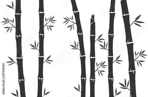 Fototapeta Naklejka Na Ścianę i Meble -  Bamboo tree and Bamboo grass silhouette background vector