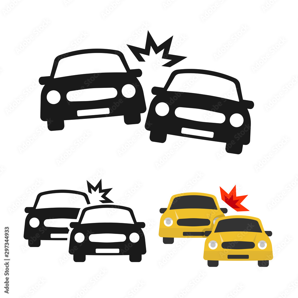 Crashed Cars vector vector illustration