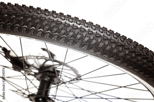 Foto Bicycle wheel isolated on a white background