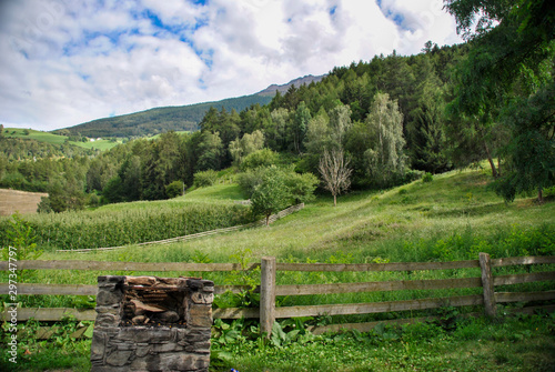 Fototapeta Naklejka Na Ścianę i Meble -  barbecue area in the mountains with a view