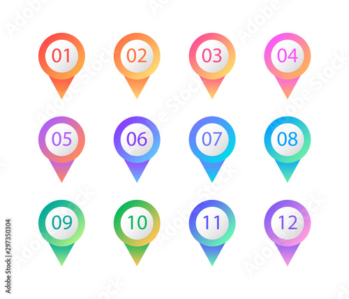 Free Download Colorful bullets points. Web buttons and markers. Vector elements - GFXLoad