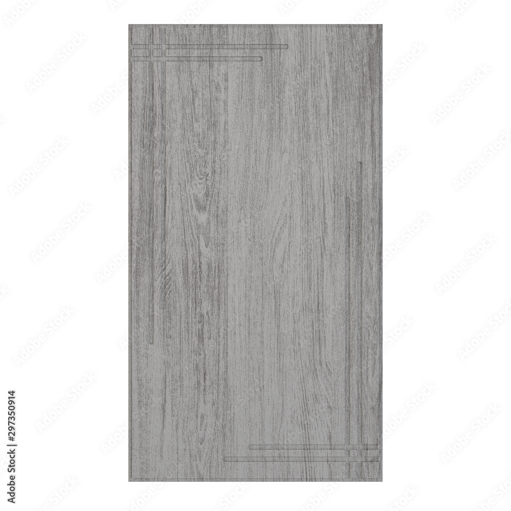 Naklejka premium Wooden furniture door isolated on white background. 3D rendering.