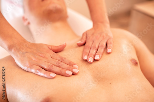 Chest massage in close up