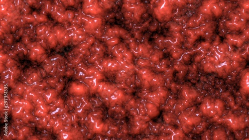 Texture of brain tissue, Organic surface and Blood vessels, animation 3D rendering