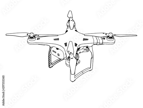 vector quadrocopter sketch on a white background