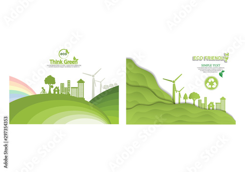 Ecology connection concept background . Vector infographic illustration